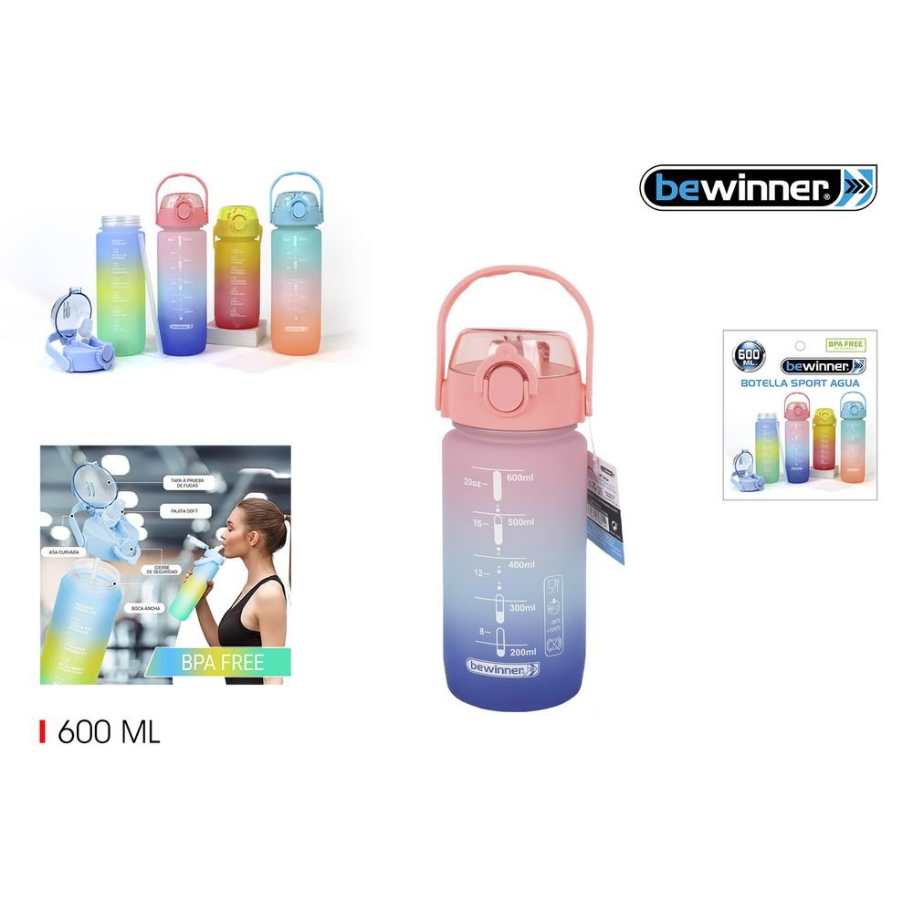 Botella Multicolor Asa Rigida 600ml Bewinner Surtido Imagen principal del producto
