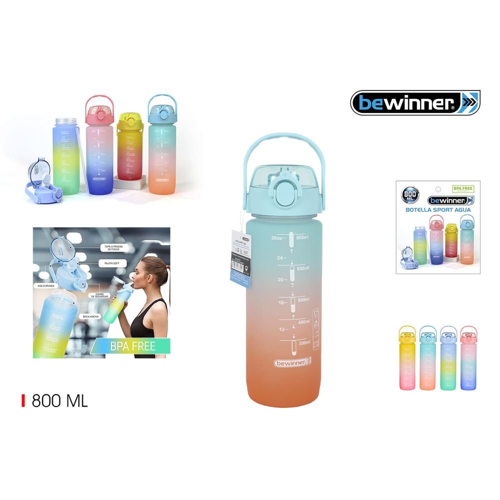 Botella Multicolor 800 ml Bewinner Surtido