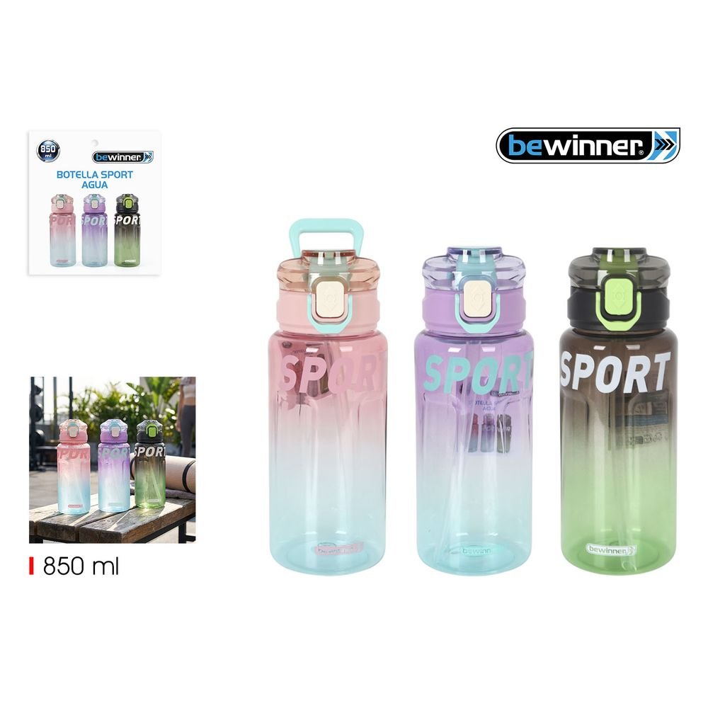 Botella Sport Transparente Multi 850ml Bewinner