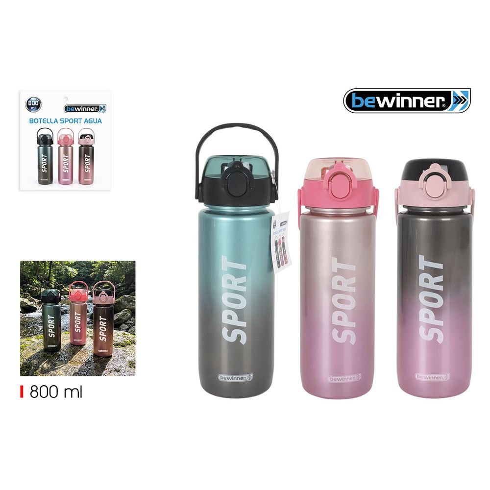 Botella Sport Metalizada Asa Rigida 800ml Bewinner Imagen principal del producto