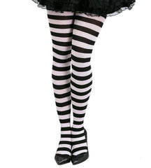 PANTYS RAYAS BLANCAS Y NEGRAS ADULTO TALLA UNICA | LA CASA DE LOS DISFRACES | 1 UNIDAD | 8434077182796