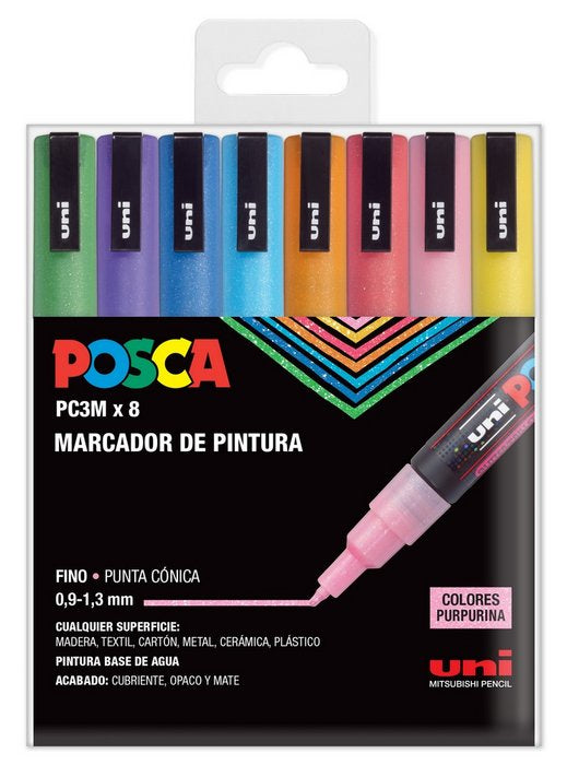 Rotulador Uni Posca Pc3M Estuche 8 Colores Sparkling | Posca | Pack 1 Unidades Imagen principal del producto