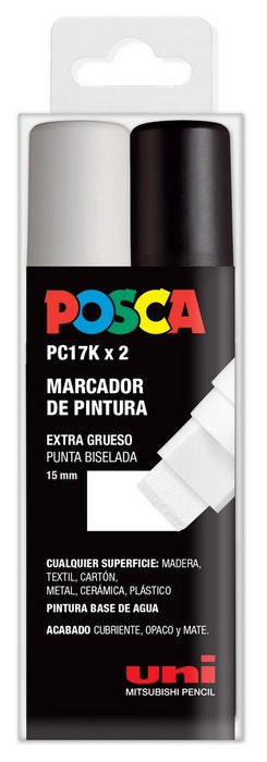 Rotulador Uni Posca Pc17K Estuche 2 Colores Blanco Y Negro | Posca | Pack 1 Unidades Imagen principal del producto