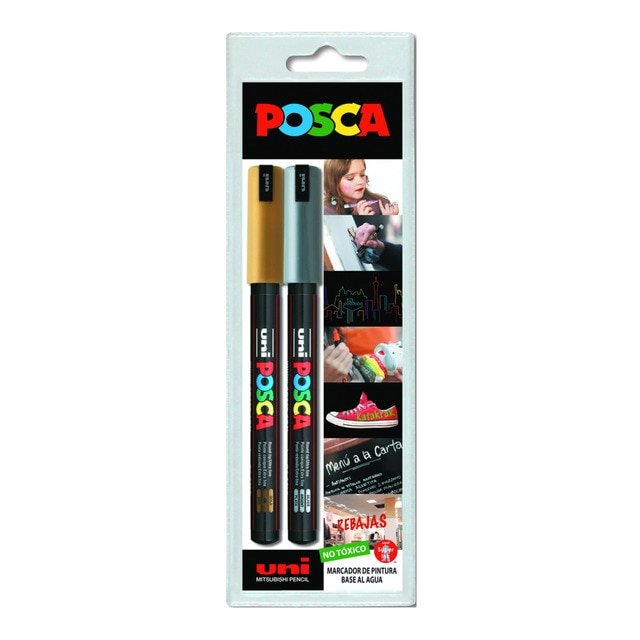 Blister Marcador Posca Pc-1Mr Oro/Plata | Posca | Pack 1 Unidades Imagen principal del producto