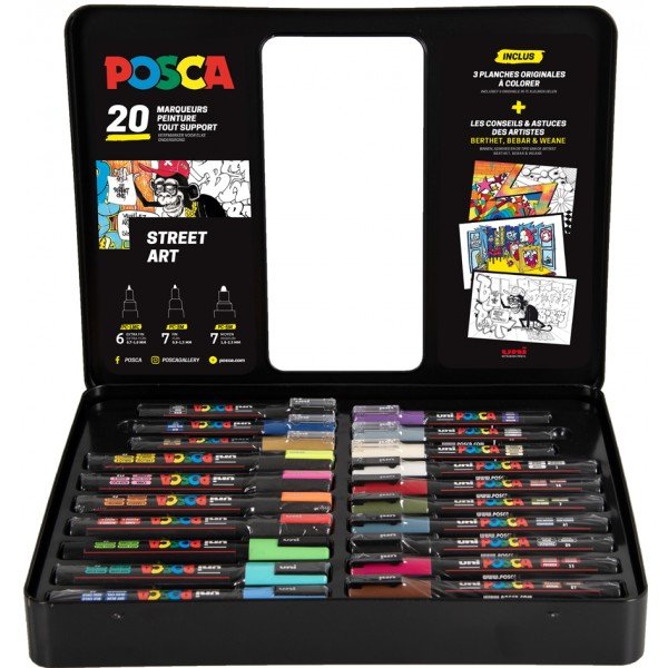 MALETIN METAL 20 MARCADOR UNI POSCA | POSCA Imagen principal del producto