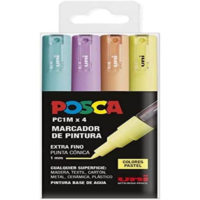 Rotulador Uni Posca Pc-1M 4 Colores Pastel | Posca | Pack 1 Unidades Imagen principal del producto