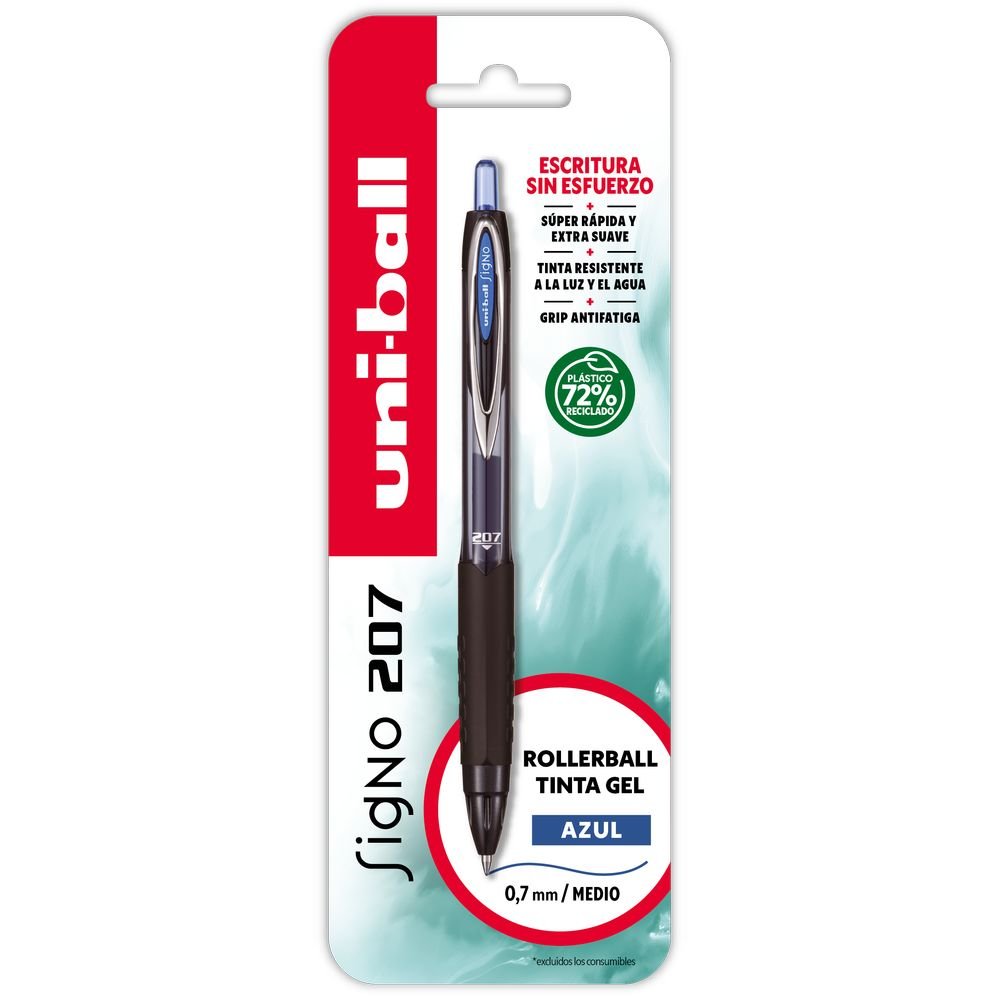 Bolígrafo Uniball Signo 207 Azul Pack 12 Imagen principal del producto