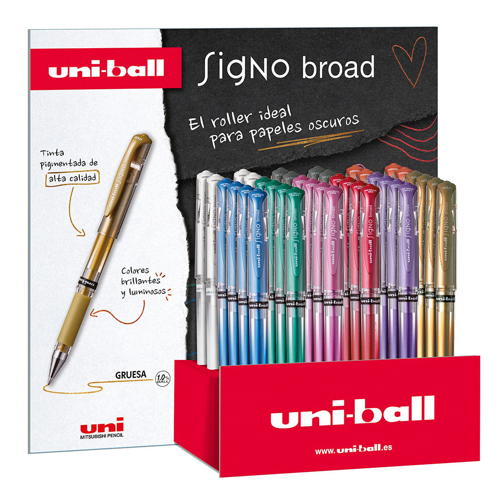 Expositor 36 Bolígrafos Uniball Signo Broad Um-153 Metal Marca Uniball Imagen principal del producto