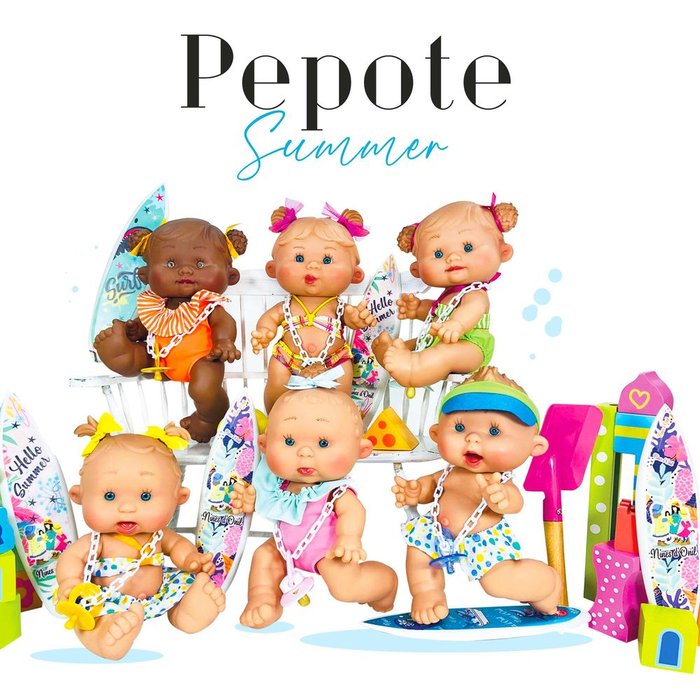 Expositor 8 Pepote Original Verano Muñeco NINES D'ONIL Imagen principal del producto