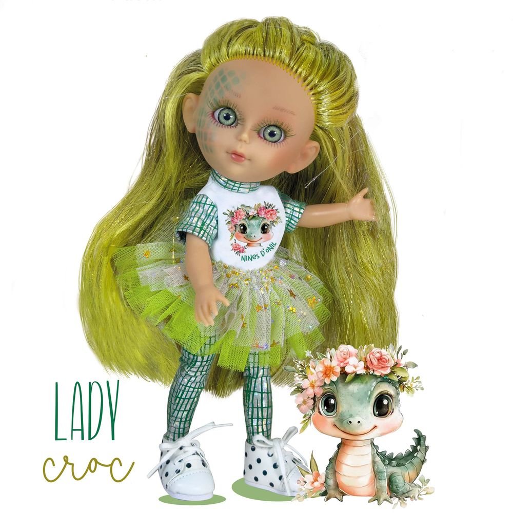 Muñeca Dainty Lady Croc Nines D'Onil en Vinilo y Tela