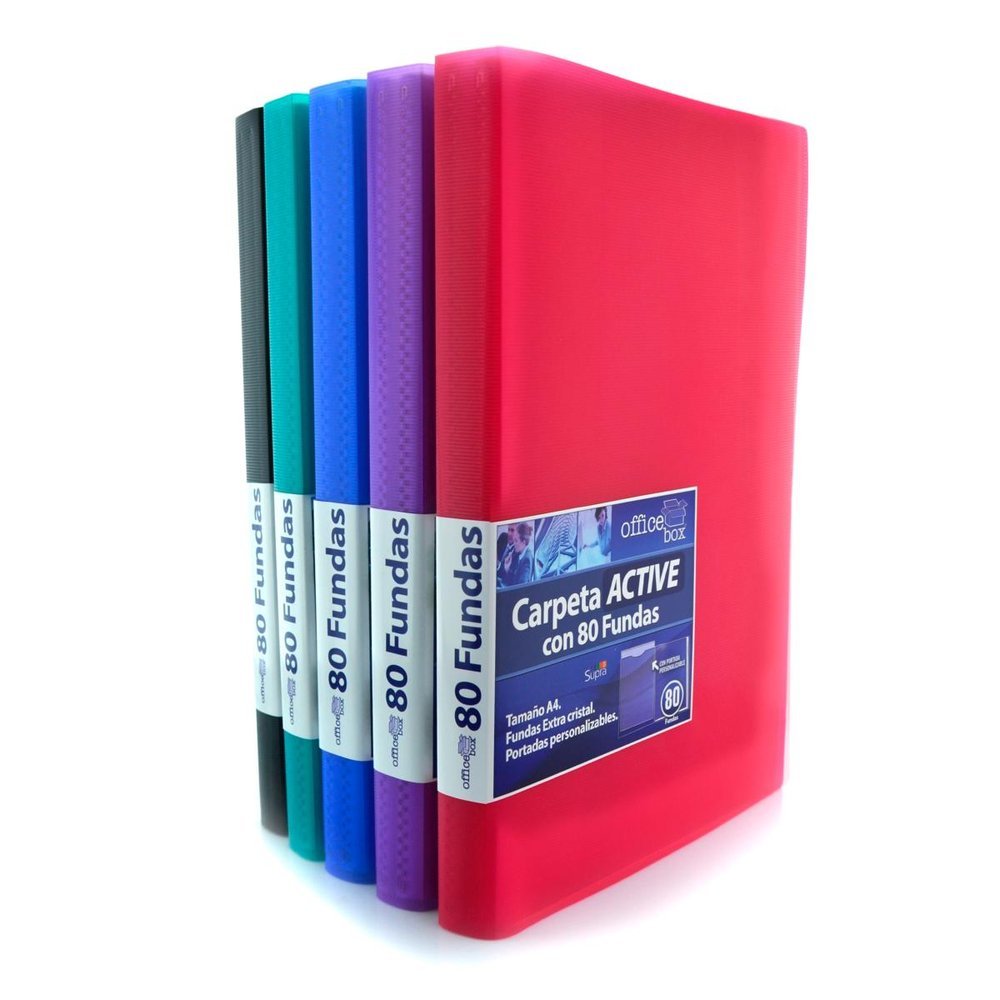 Carpeta A4 80 Fundas Supra Colores Surtidos Fraga Pack 5