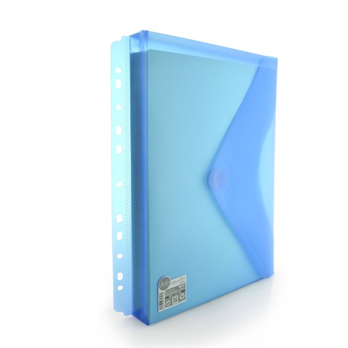 SOBRE A4 CIERRE VELCRO MULTITALADRO FUELLE AZUL 24X31X3 CM | 10 UNIDADES | (FRAGA)