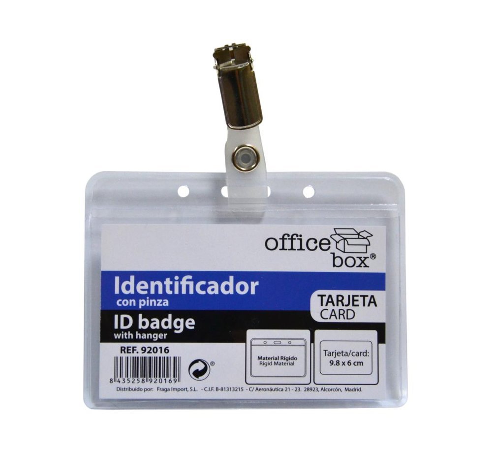Identificador Horizontal con Pinza 98x60 mm Fraga