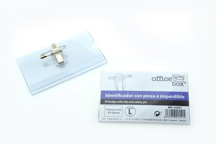 Identificador con Pinza E Imperdible Tamaño L Marca Fraga Import