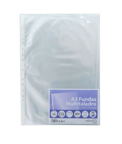 Funda multitaladro cristal tamaño A3 vertical Fraga