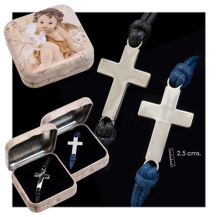 PULSERA CRUZ PLATEADA COLORES SURTIDOS | PAPELERIA JAVIER | 1 UNIDAD | 8435266006992