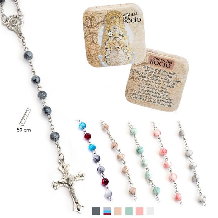 ROSARIO DE COLOR EN LATA VIRGEN ROCIO | FIGURAS SANTOS JAVIER | 1 UNIDAD | 8435266007364
