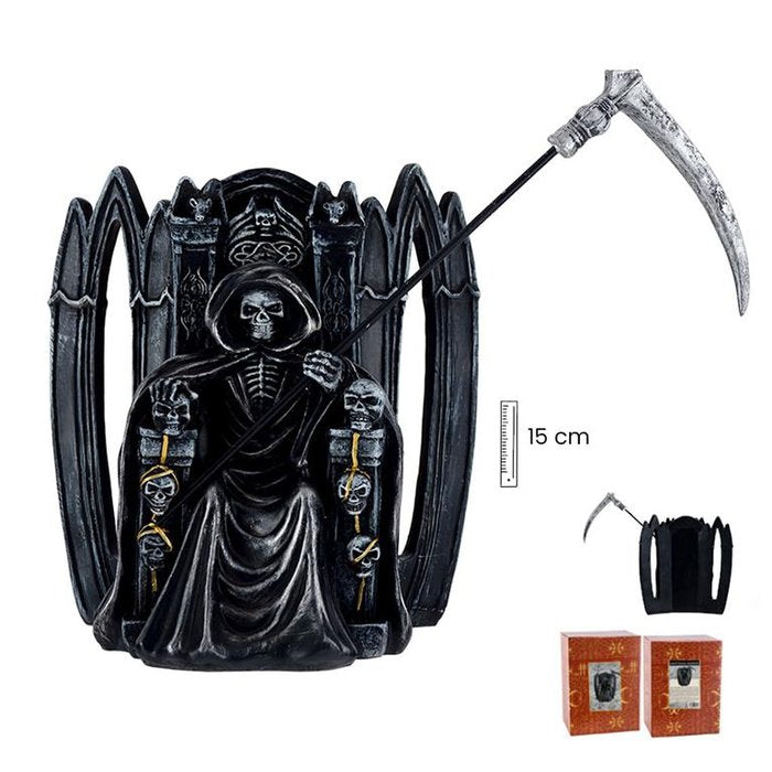 FIGURA SANTA MUERTE NEGRA SENTADA 20 CM | FIGURAS ESOTERICAS JAVIER | 1 UNIDAD | 8435266026013