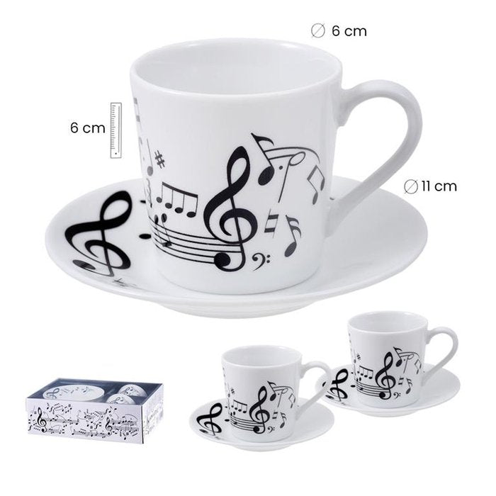 SET 2 TAZAS MUSICA | PAPELERIA JAVIER | 1 UNIDAD | 8435266120810