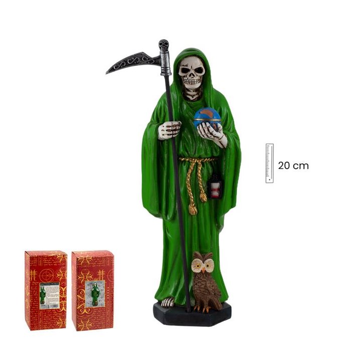 FIGURA SANTA MUERTE 20 CM VERDE | FIGURAS ESOTERICAS JAVIER | 1 UNIDAD | 8435266124474
