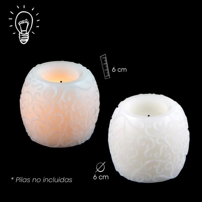 VELA CERA LED SIN PILAS INCLUIDAS 6 CM | PAPELERIA JAVIER | ENVASE 4 UDS. UNIDAD | 8435266143536