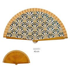 ABANICO ART DECO PALMERAS | PAPELERIA JAVIER | 1 UNIDAD | 8435266158011