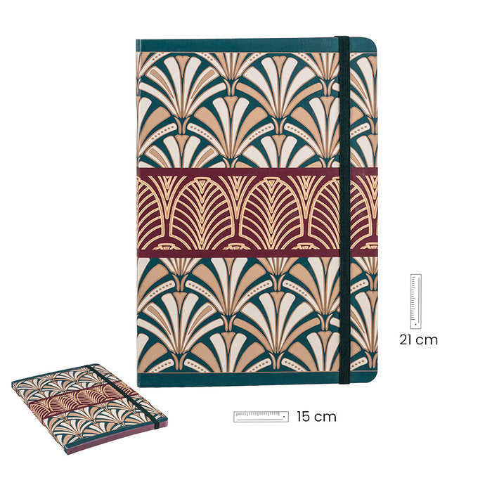 Libreta cuadros borde color A5 Art Déco, pack 6 unidades Imagen principal del producto