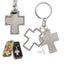 LLAVERO PLATEADO CRUZ DOBLE EN LATA | PAPELERIA JAVIER | 1 UNIDAD | 8435266159285