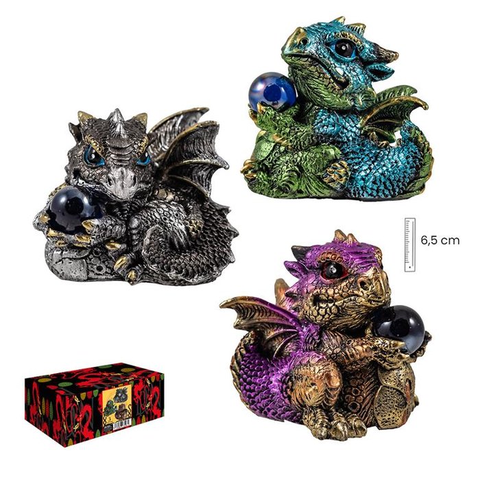 Dragon con Bola de Cristal 6 cm Figuras Esotéricas Javier Pack 3 Surtidos