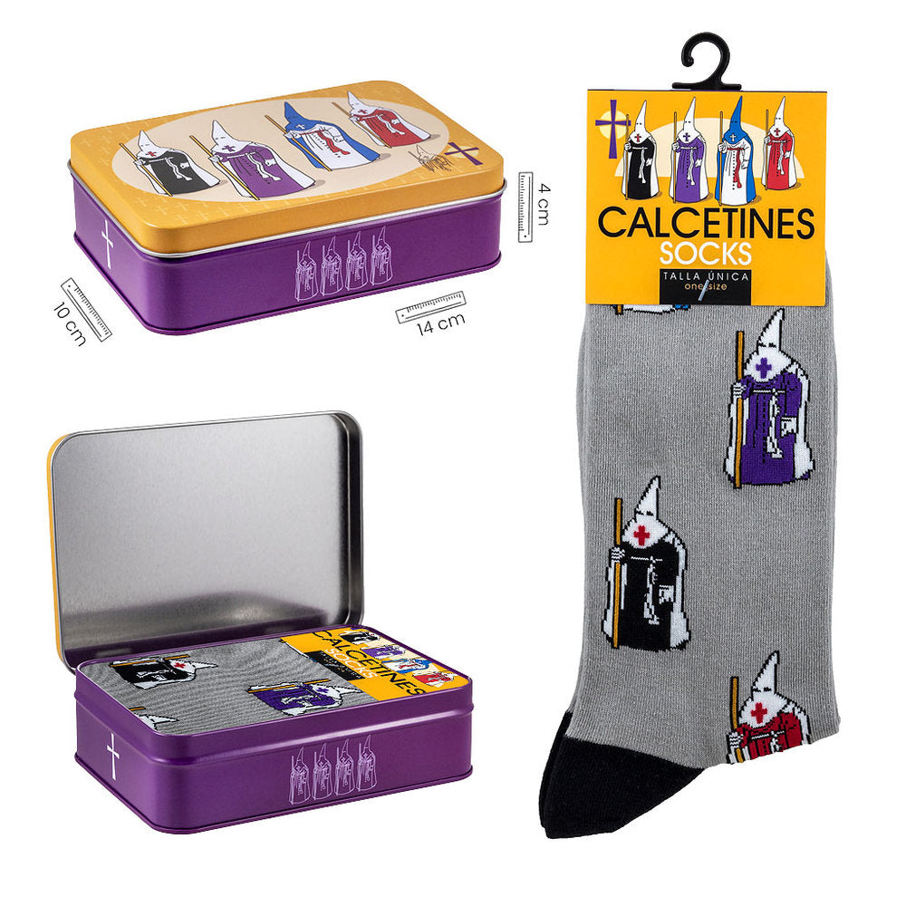 LATA CALCETINES NAZARENOS GRIS | FIGURAS SANTOS JAVIER | 1 UNIDAD | 8435266244967 Imagen principal del producto