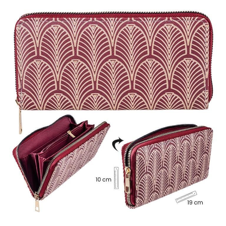 Billetera Art Deco Hojas PAPELERIA JAVIER 19x10 cm