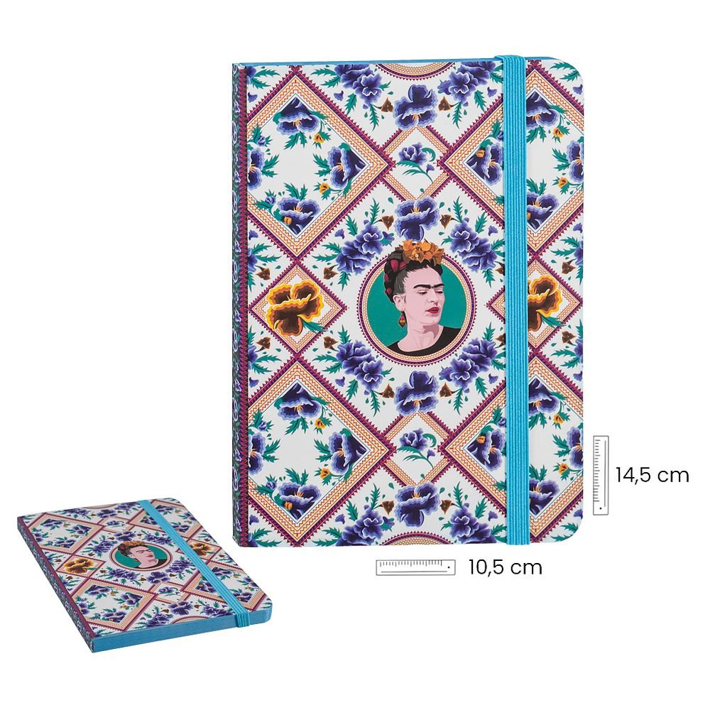 Libreta A6 Frida Kahlo Flores Azul PAPELERIA JAVIER