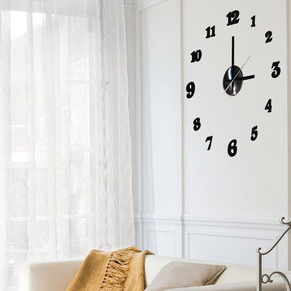 Reloj Pared Adhesivo Negro DCASA Imagen principal del producto
