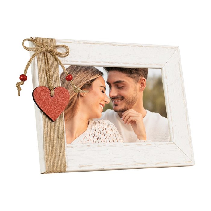 Marco de Madera 10x15 Horizontal Decorado Corazón Colgante DEMARK Imagen principal del producto