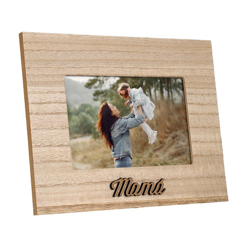 MARCO MADERA 10X15 DECORADO MAMA EN DM HORIZONTAL | 1 UNIDADES | (DEMARK) Imagen principal del producto