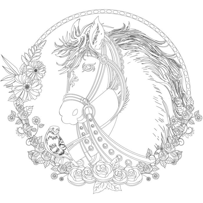 Panel Coloring 30x30 Caballo Phoenixart