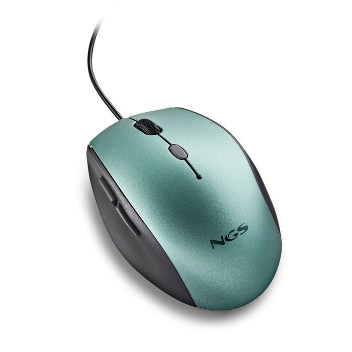 Raton Ergonómico Cable Botones Silenciosos Color Verde Agua Marca Lurbe Group S.A. NGS