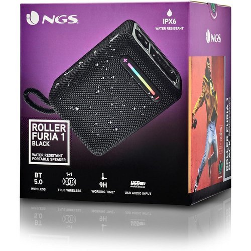 Altavoz portátil Bluetooth luces RGB impermeable Negr Lurbe Group S.A. NGS