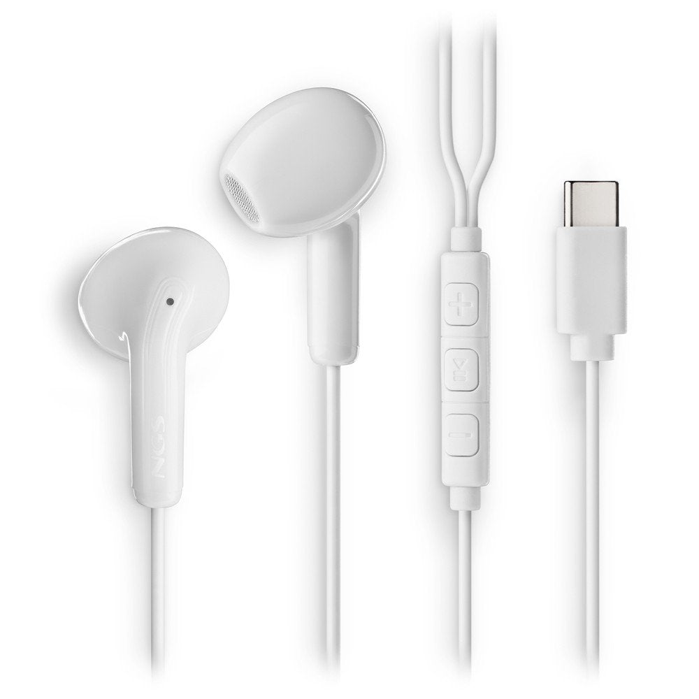 Auriculares Intraurales Cable Microfono Tipo Usb-c Blancos Lurbe Group S.A. NGS