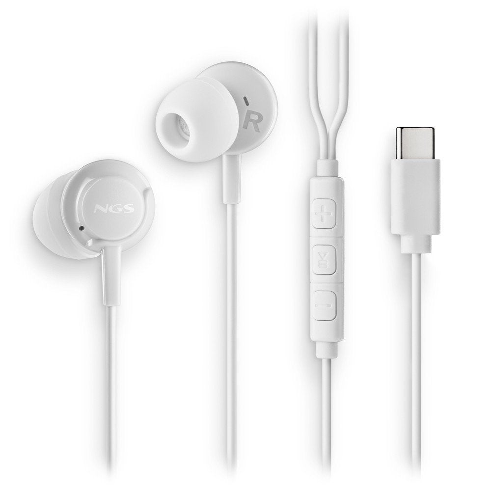 Auriculares Intraurales Cable Microfono Tipo Usb-c Blancos Lurbe Group S.A. NGS