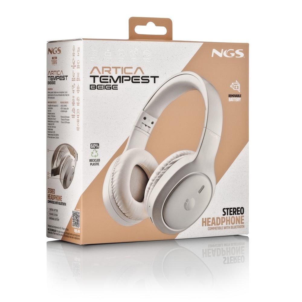 Auricular inalámbrico Bluetooth plegable beige Lurbe Group S.A. NGS
