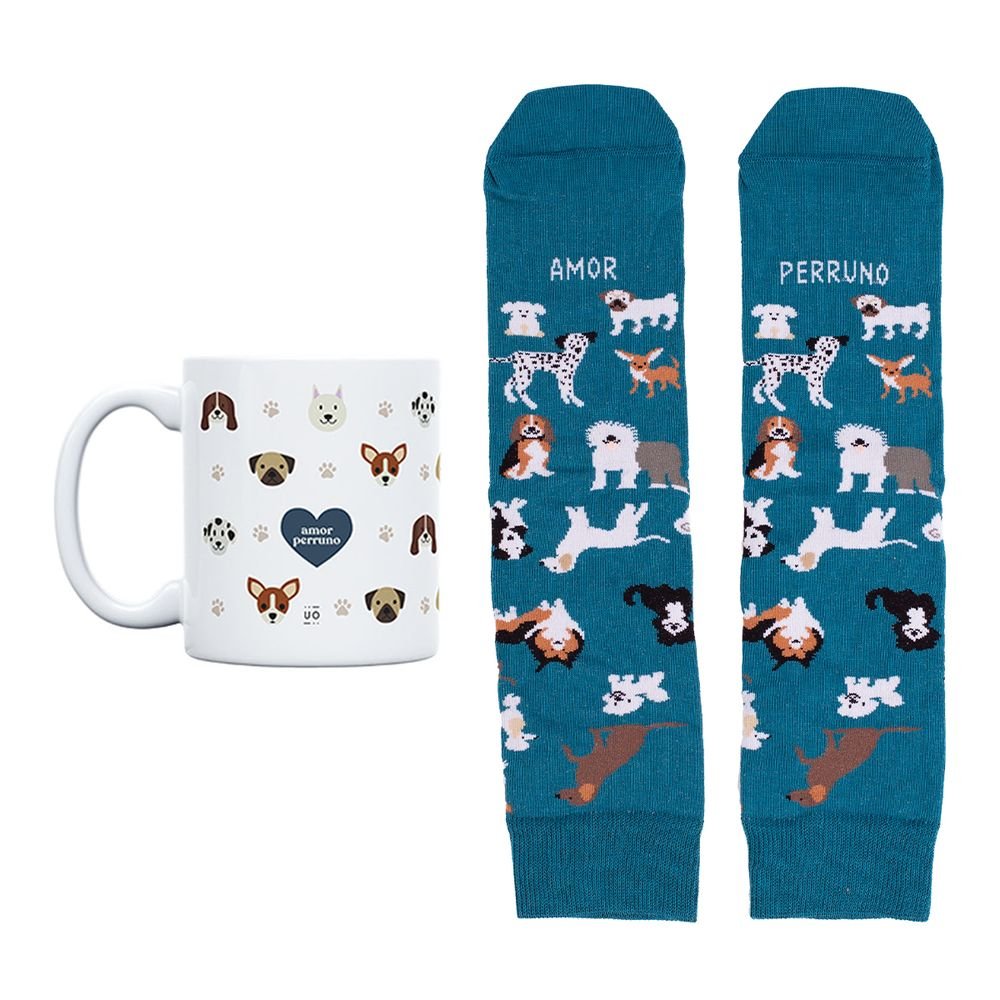 KIT TAZA + CALCETINES AMOR PERRUNO TALLA 42-46 | UO | 1 UNIDAD | 8435449371015