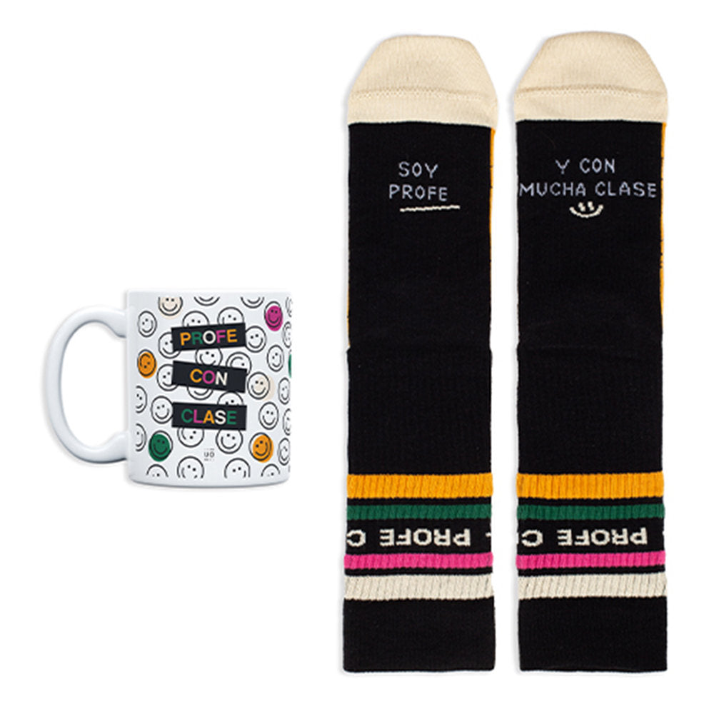 KIT TAZA + CALCETINES PROFE CON CLASE TALLA 42-46 | UO | 1 UNIDAD | 8435449375129
