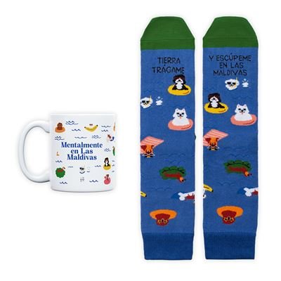 KIT TAZA + CALCETINES TIERRA TRAGAME TALLA 42-46 | UO | 1 UNIDAD | 8435449376492