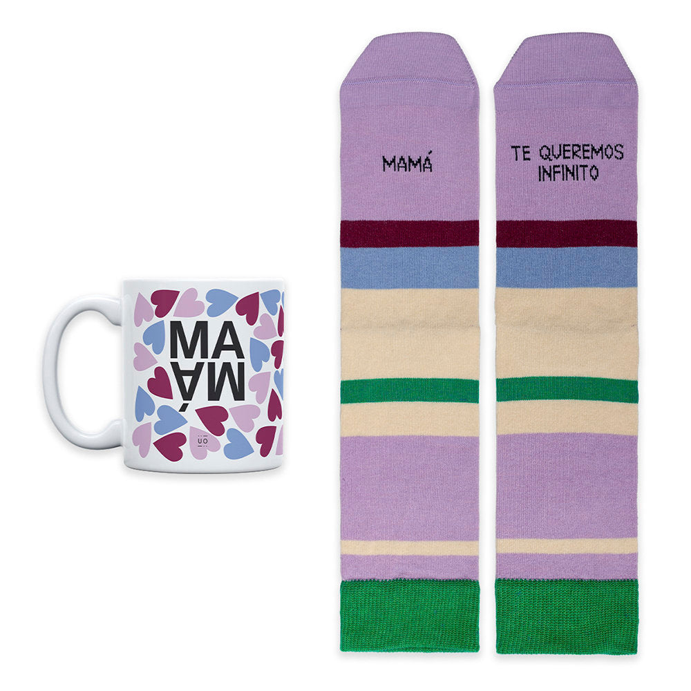 KIT TAZA + CALCETINES MAMA TE QUEREMOS INFINITO TALLA 36-41 | UO | 1 UNIDAD | 8435449379356