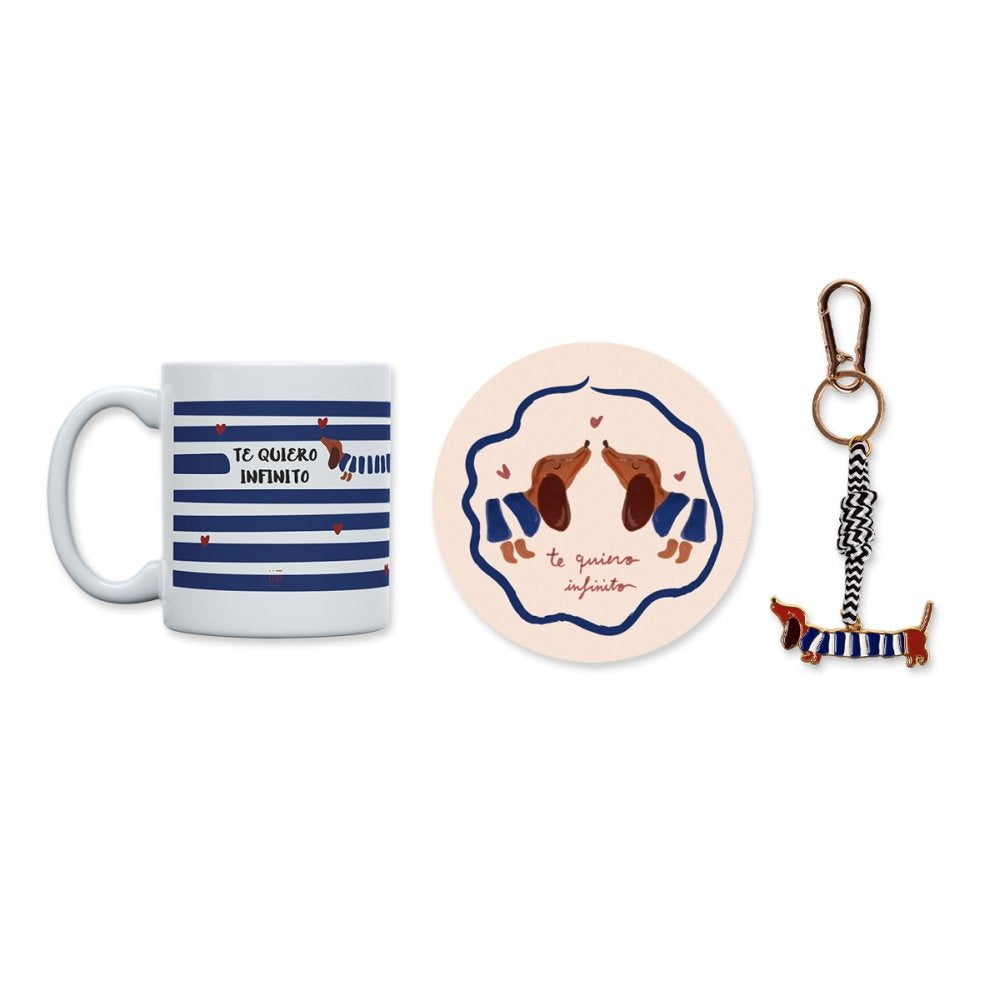 Kit Llaveros Taza y Posavaso Te Quiero Infinito Marca UO Imagen principal del producto