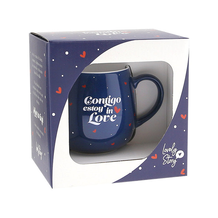TAZA OVALADA 400ML CONTIGO ESTOY IN LOVE | LOVELY STORY | 1 UNIDAD | 8435458006410