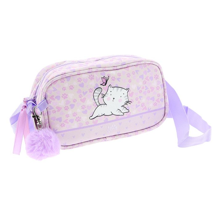 BOLSITO NIÑA CON LLAVERO POMPON GATO | LOVELY STORY | 1 UNIDAD | 8435458010646