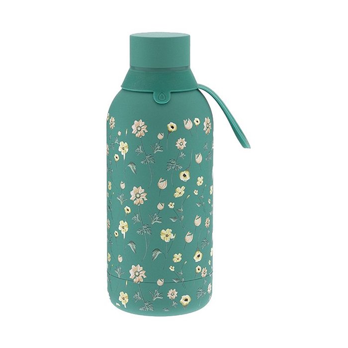 BOTELLA DE ACERO DISEÑO DE FLORES 500ML VERDE | LOVELY STORY | 1 UNIDAD | 8435458025107