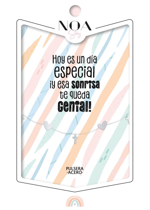 PULSERA CRUCES ACERO PLATEADO HOY ES UN DIA ESPECIAL | LOVELY STORY | 1 UNIDAD | 8435458081448